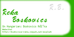 reka boskovics business card